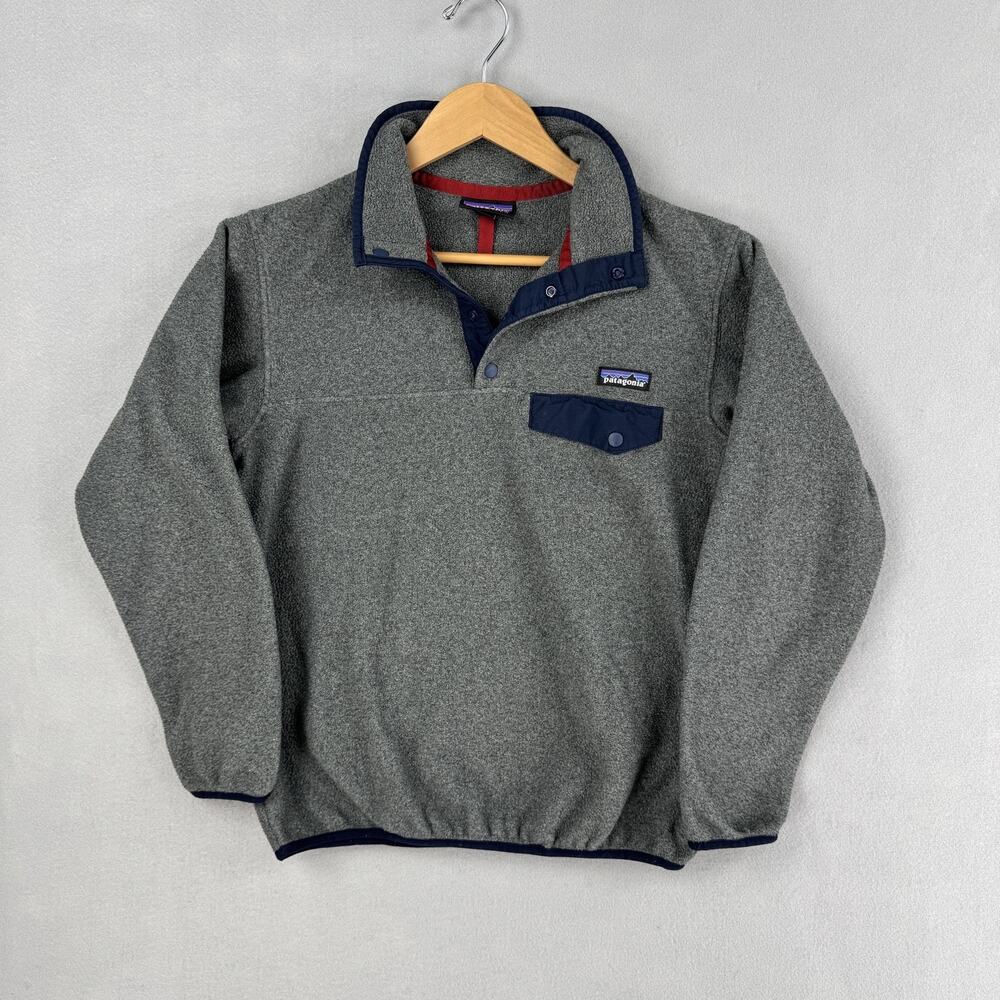 Patagonia Synchilla Jacket Womens XS Gray Fleece Snap T Pullover Outdoor